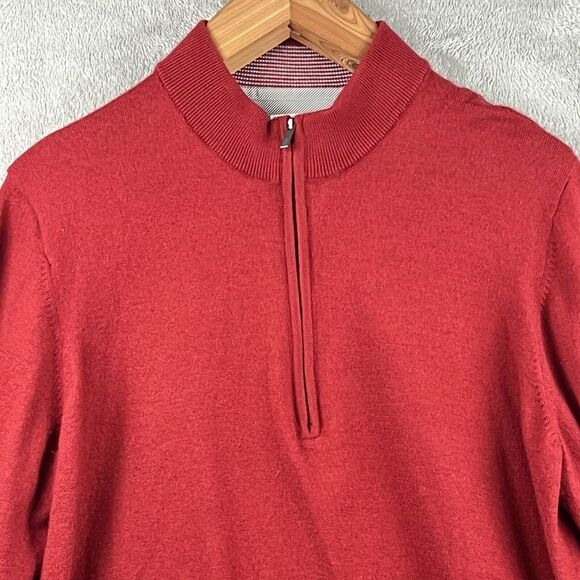 Adidas AdiPure 1/4 Zip Wool Blend Sweater Men's XL Red Golf Preppy Outdoors FLAW - Picture 4 of 12